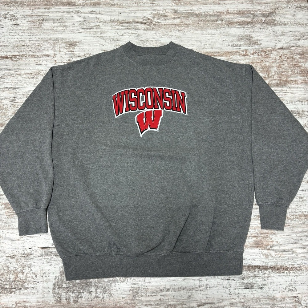 Cadre Wisconsin Badgers Fully Embroidered Crew Neck,‎ Men's Sz XXL, University